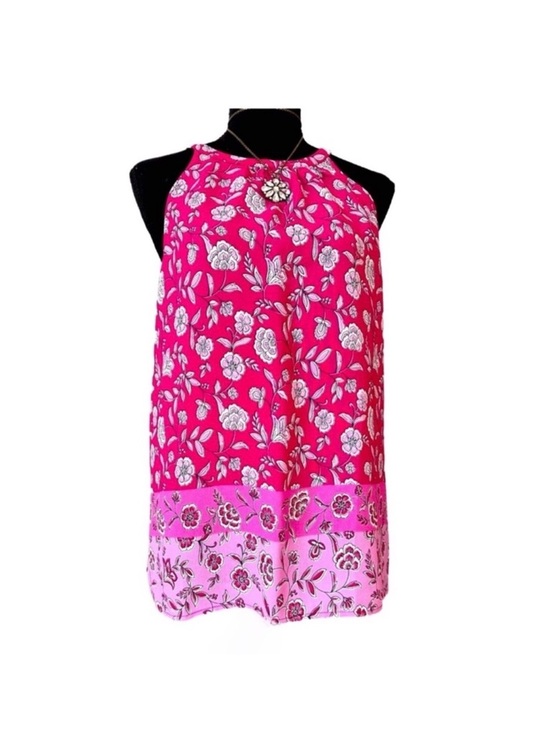 LOFT Tops - LOFT ~ Women’s Floral Pink/Magenta/White Sleeveless Lightweight Top size XS
